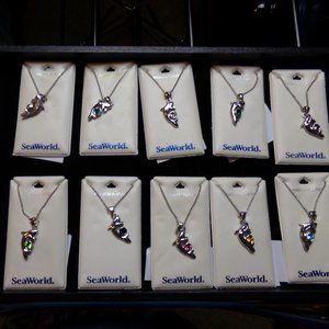 Silver Rhodium plated SeaWorld Birthstone Necklace